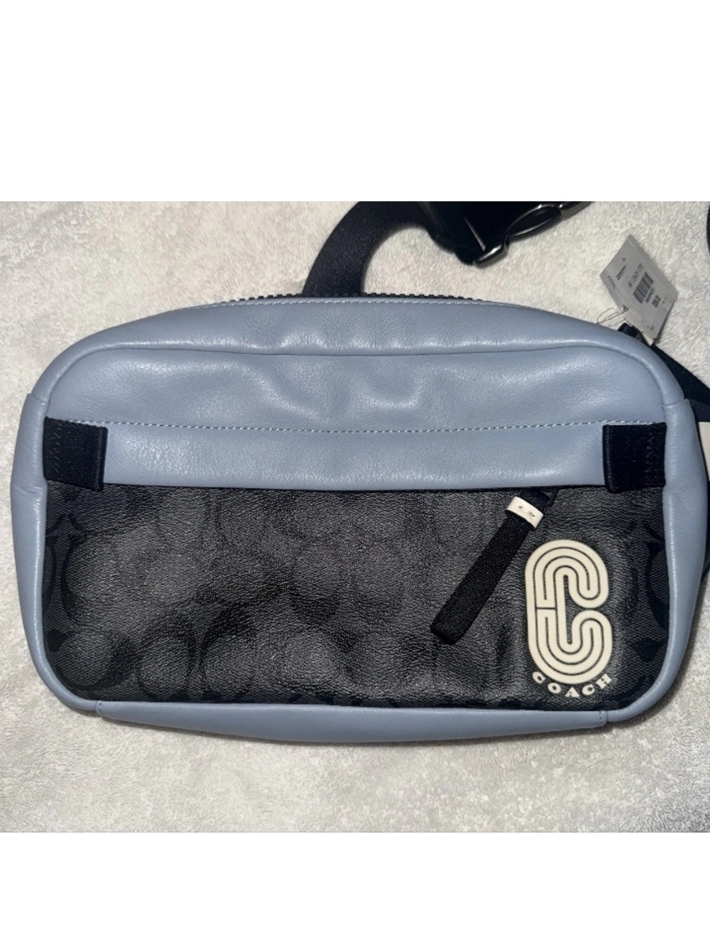 COACH Edge Belt Bag / Fanny Pack - Signature Light Grey /Blue With Strap - NEW - Picture 2 of 8